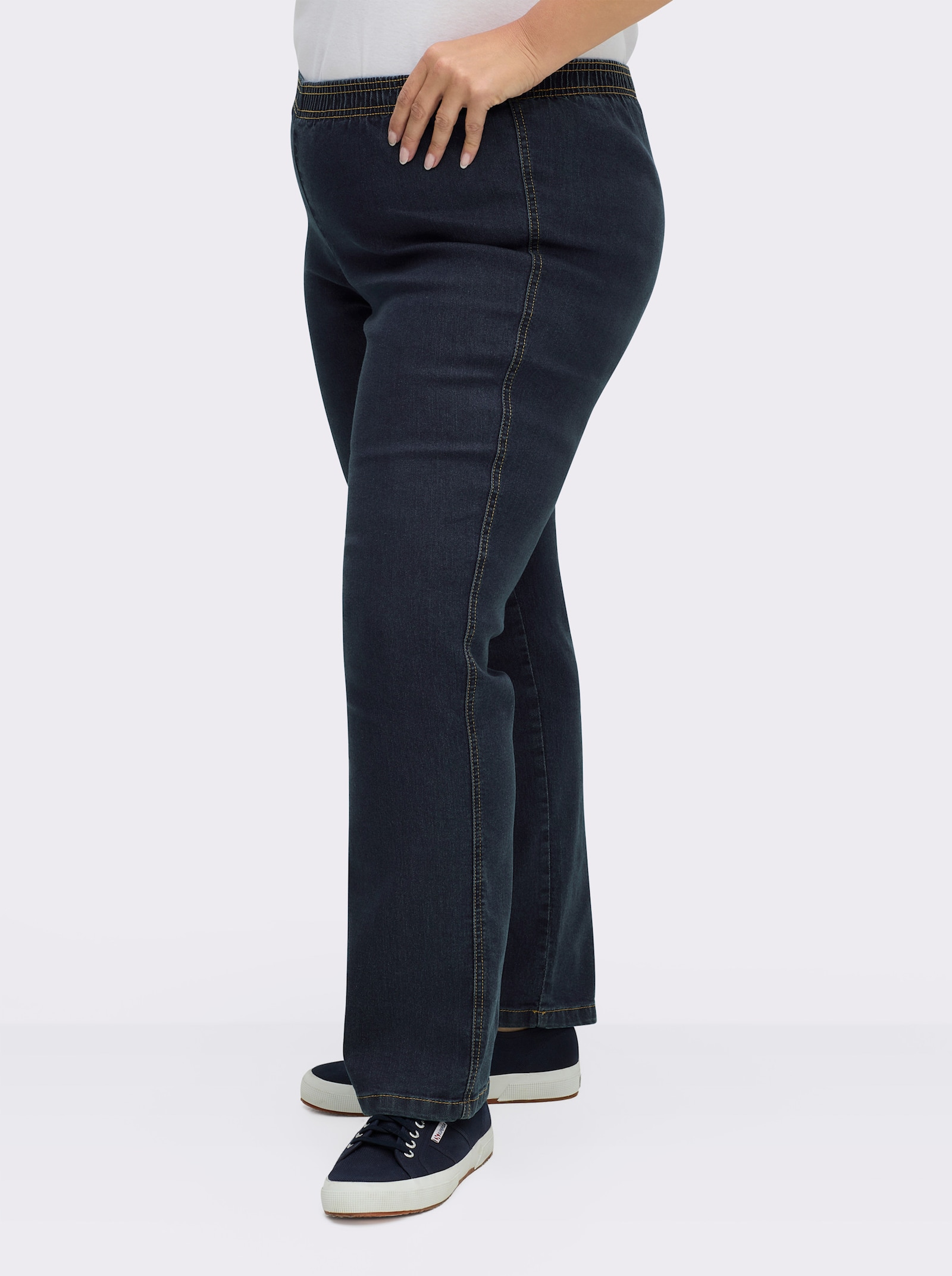 Stretch-Jeans mit Rundum-Dehnbund - dark blue