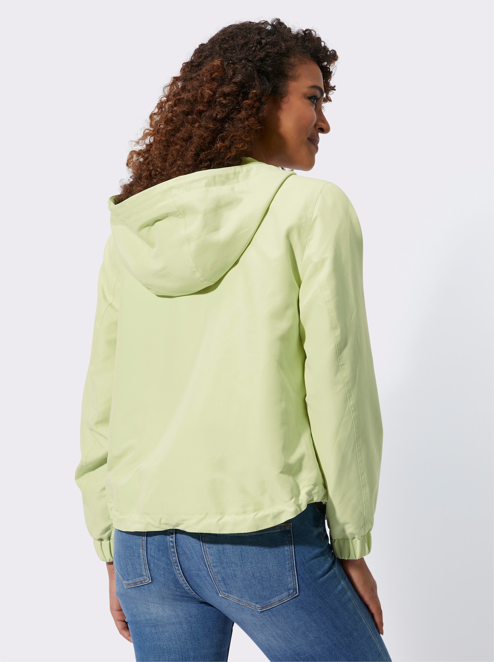 Blousonjacke mit weitenregulierbarer Kapuze - pistazie