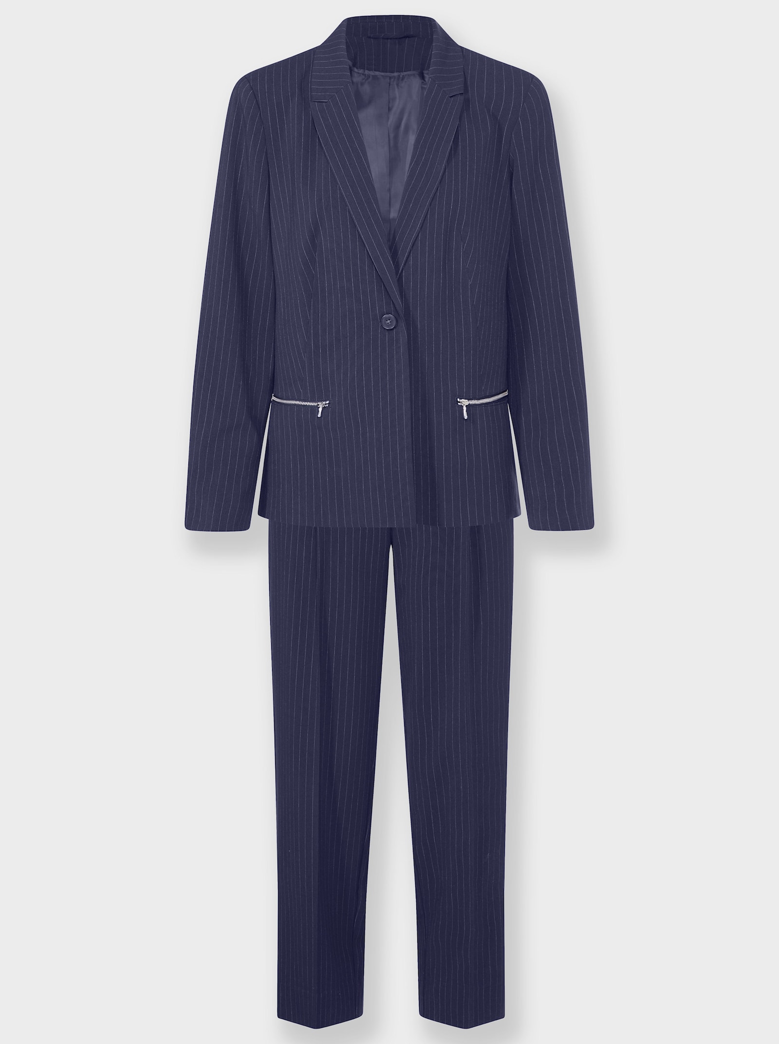 heine Costume avec fines rayures - marine