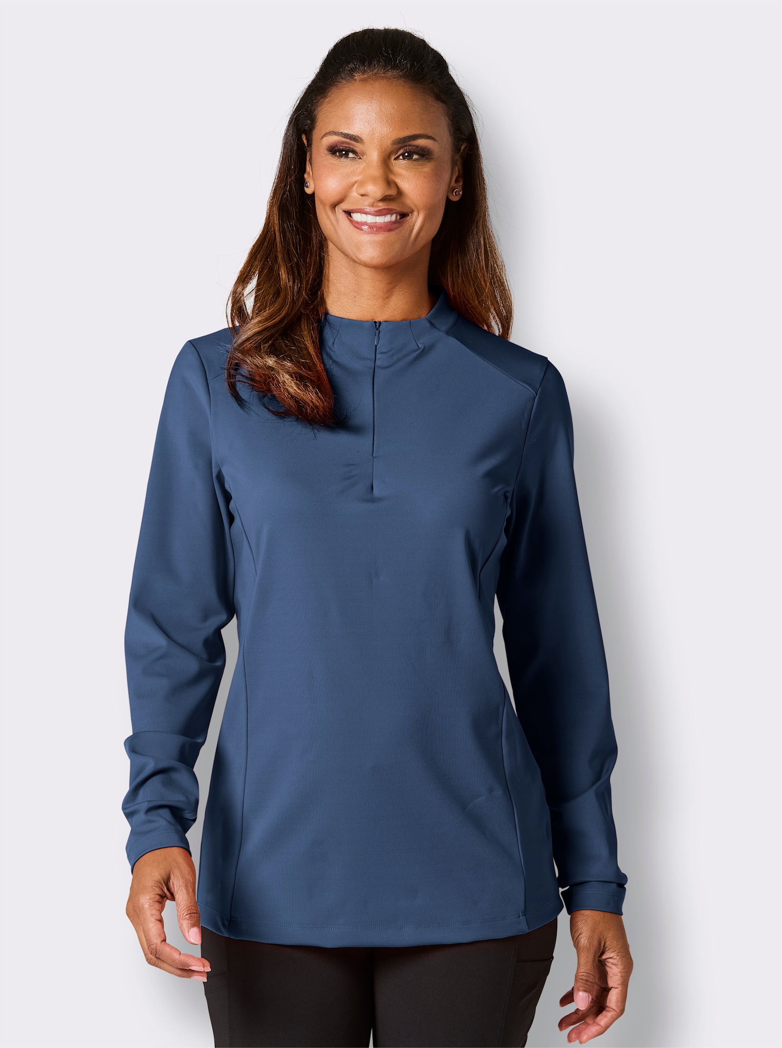 Catamaran Sports Funktionsshirt mit Daumenloch - jeansblau