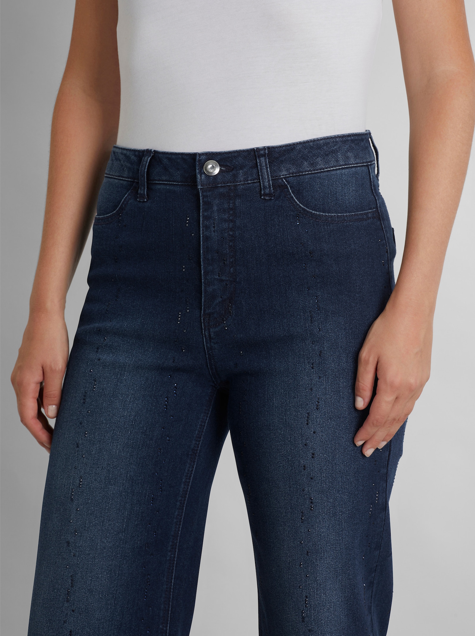 heine Jeans mit Glitzersteinchen - dark blue