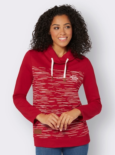 Sweatshirt aus innen angerautem Baumwoll-Mix - rot-bedruckt
