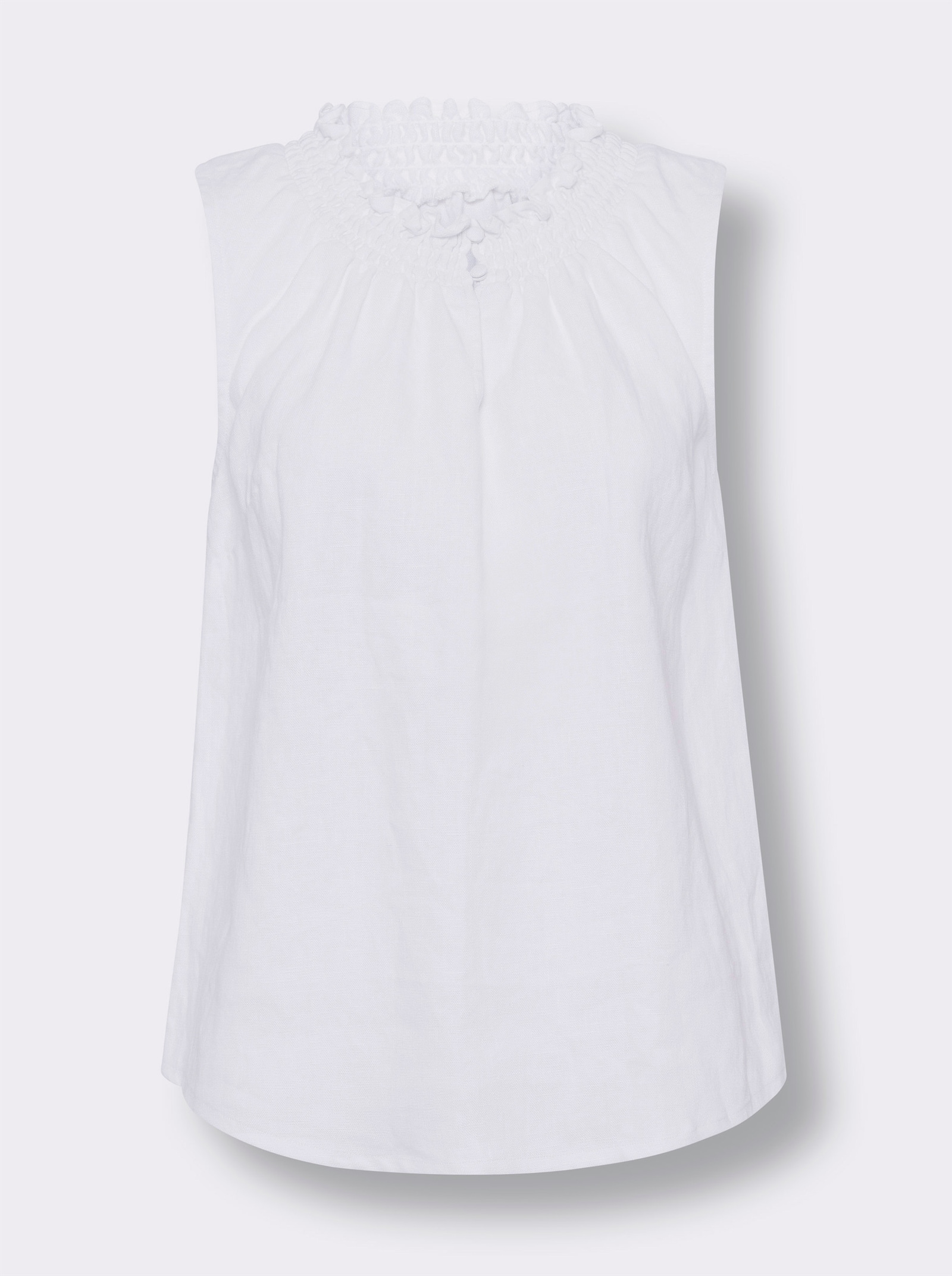 heine Blusentop mit gesmoktem Ausschnitt - weiß