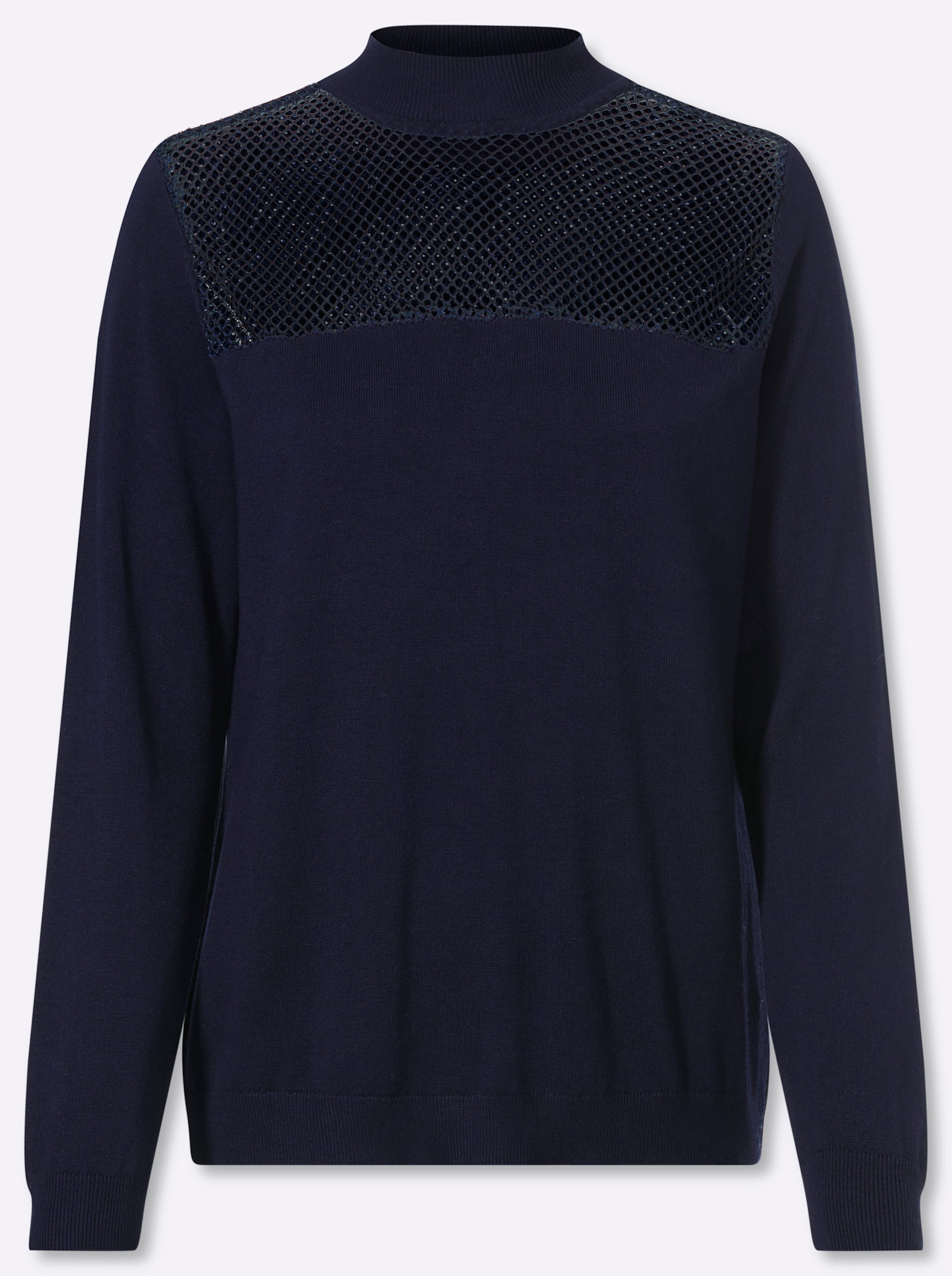 Marine Langarm-Pullover