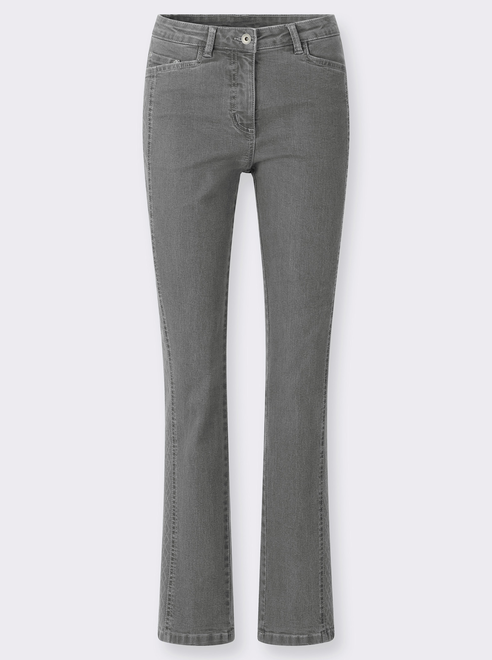 Jeans mit seitlichem Laser-Druckmuster - light grey-denim