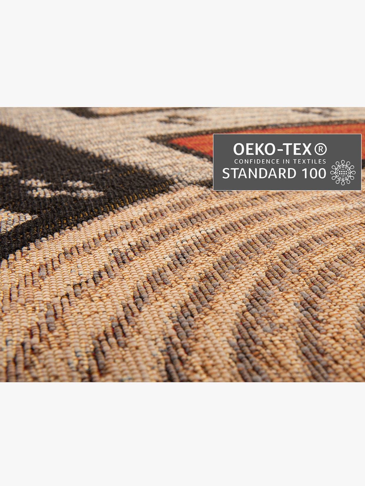 Theko Teppich - beige-gemustert