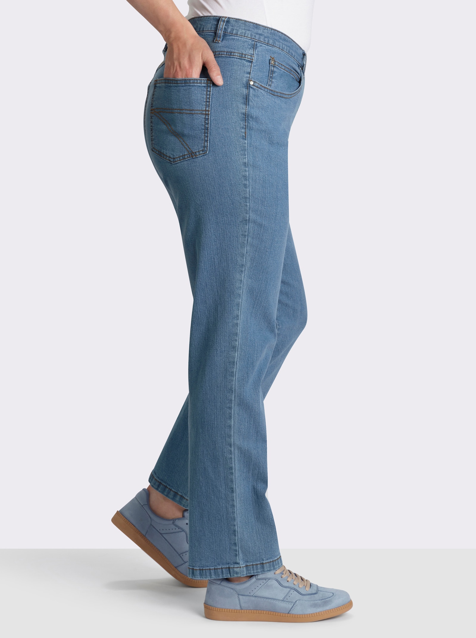 5-Pocket-Jeans mit Baumwoll-Stretch - blue-bleached