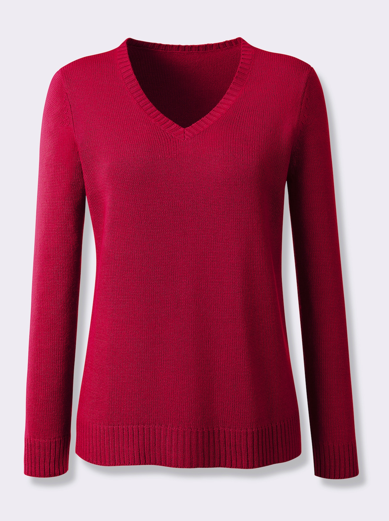 Pullover met V-hals - rood