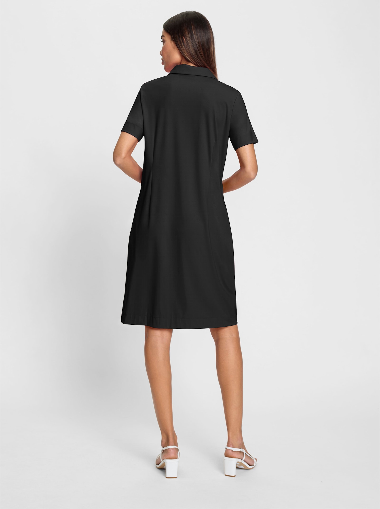 heine Jerseyjurk met glittersteentjes - zwart