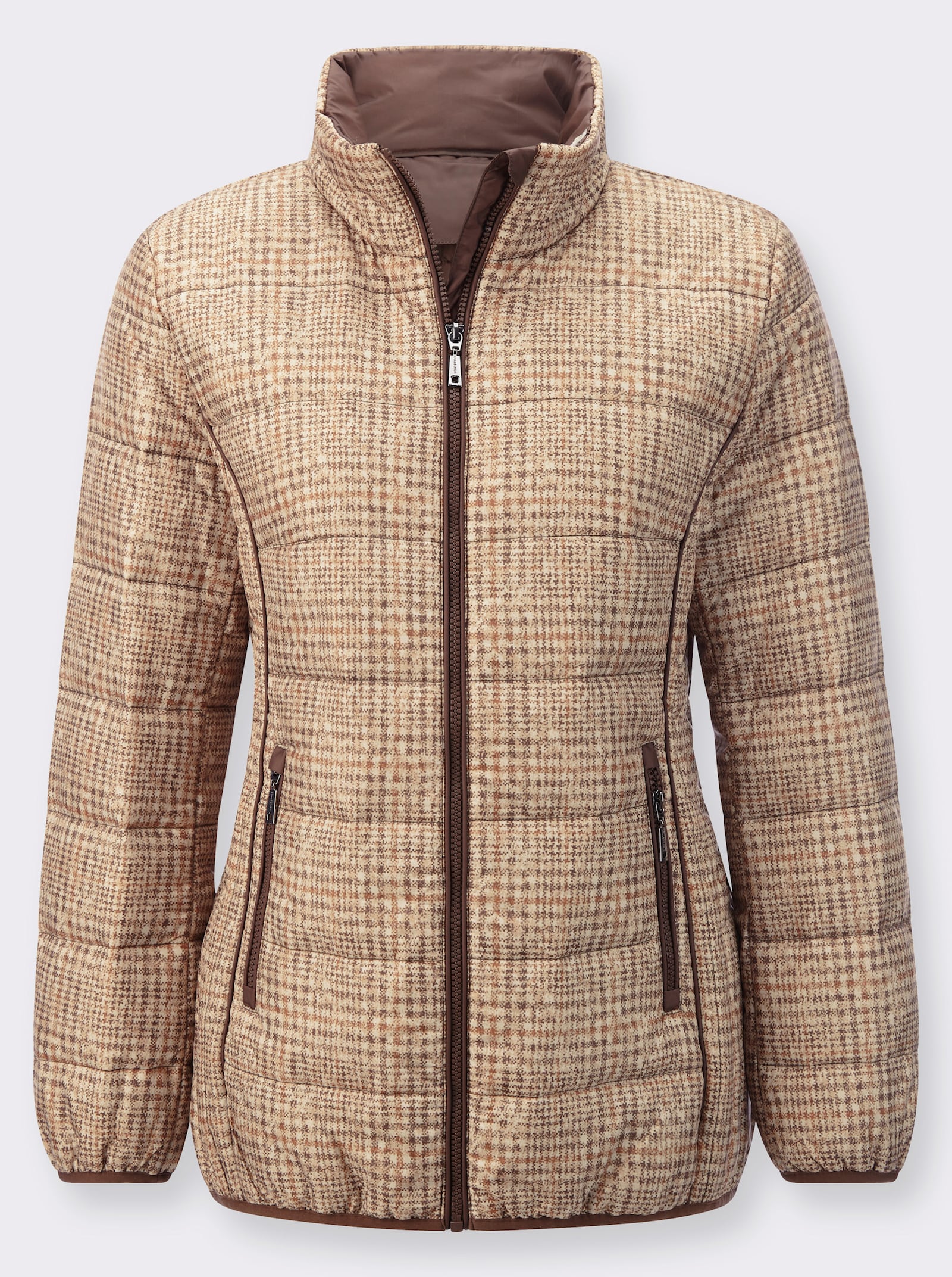Steppjacke mit leichter Wattierung, bedruckt - sand-cognac-bedruckt