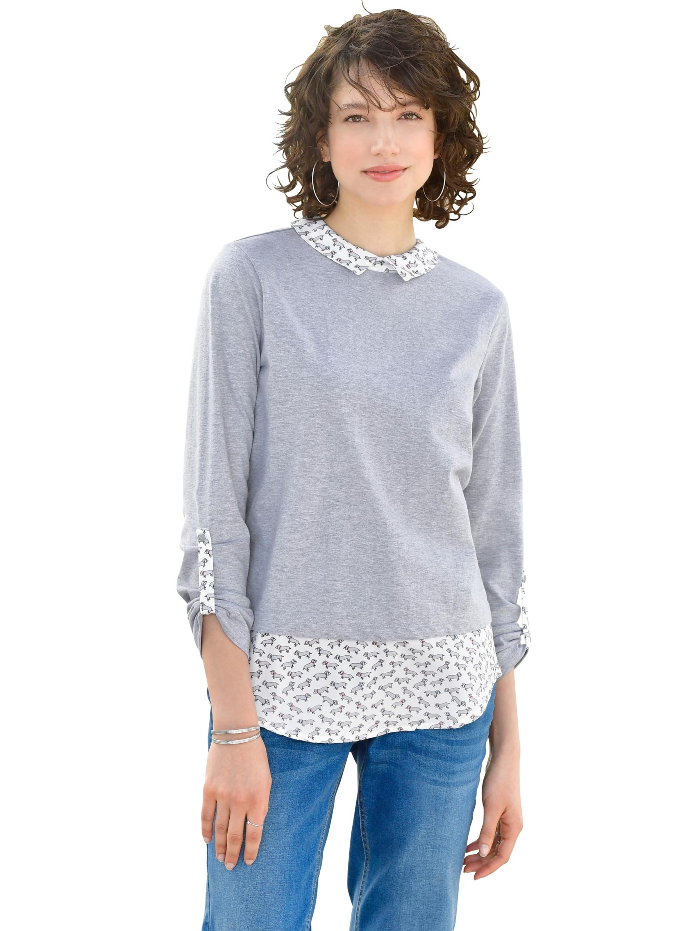 Longshirt - grau-meliert