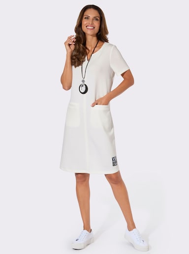 Sweatkleid mit Taschen - ecru