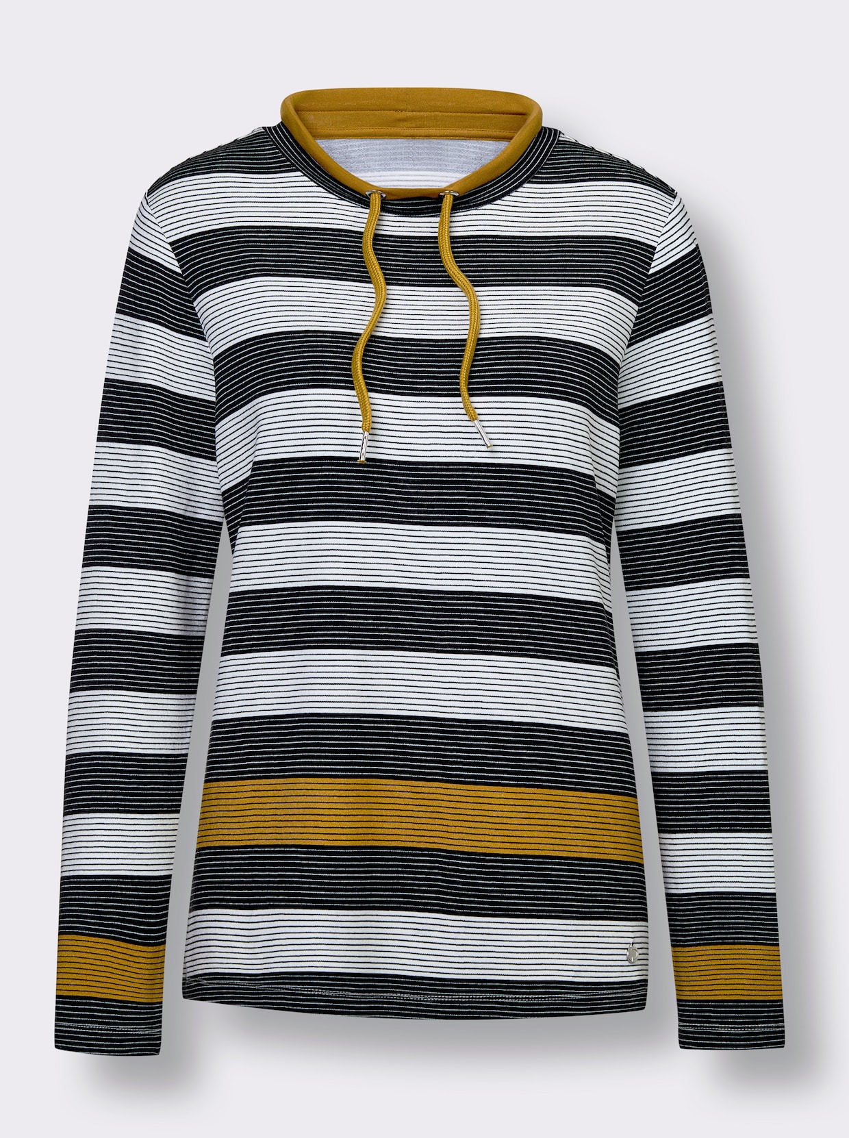 CREATION L PREMIUM Sweatshirt - schwarz-ocker-gestreift