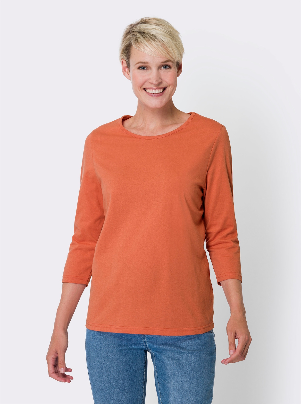 Shirt met 3/4-mouw - papaya