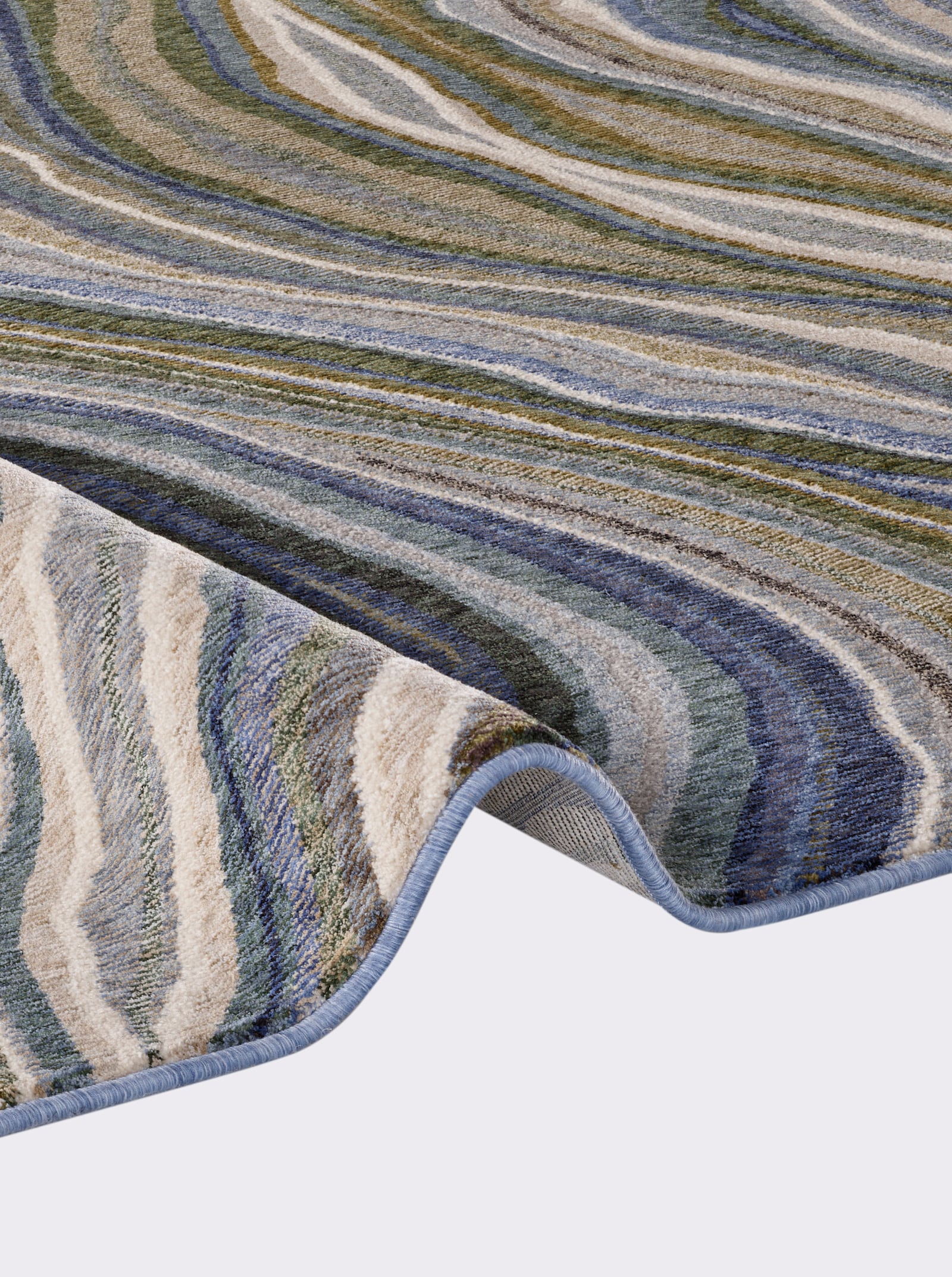 heine home Teppich - grün-ecru-meliert