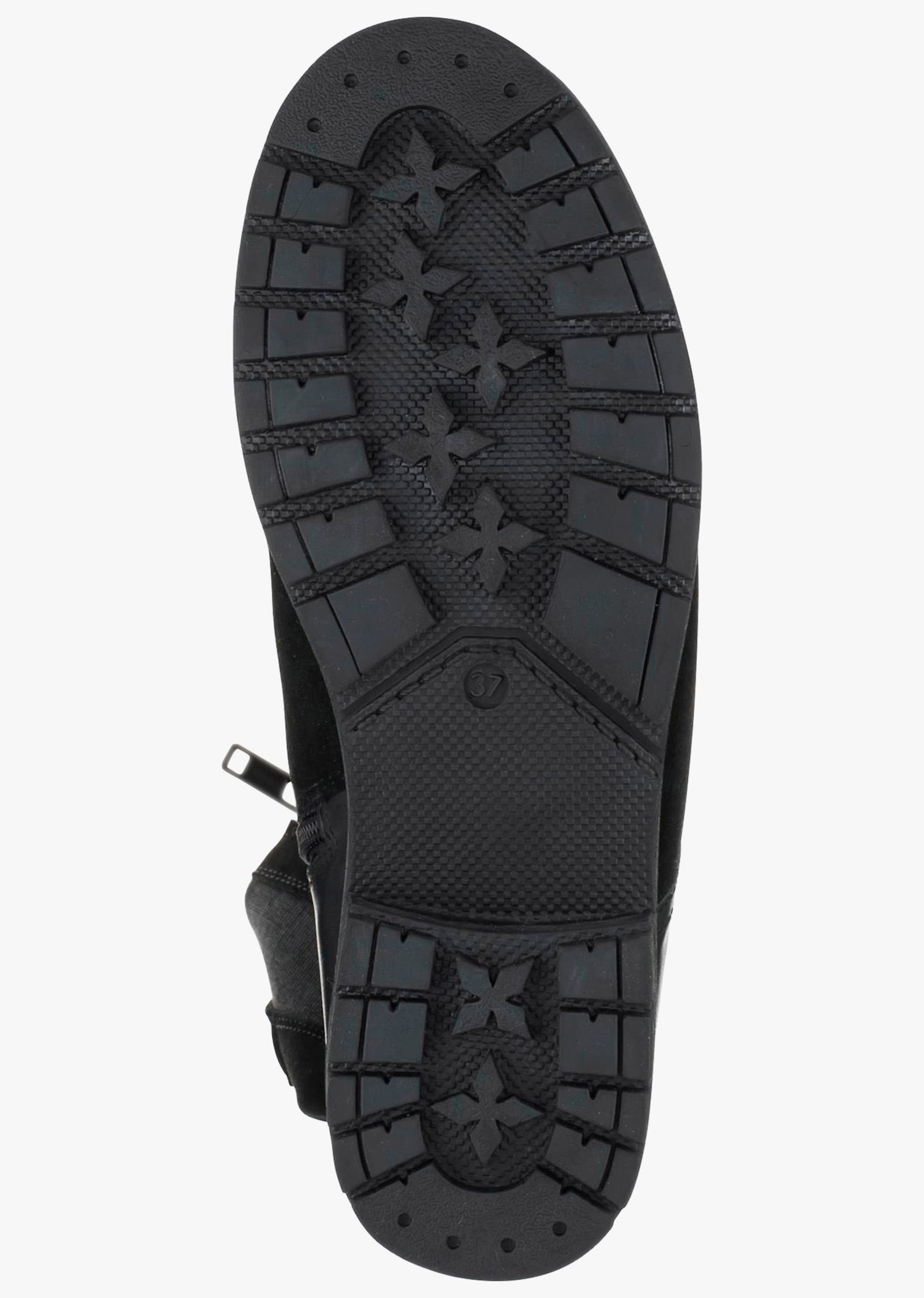 sheego Weitschaftstiefel aus Leder mit Fellimitat - schwarz