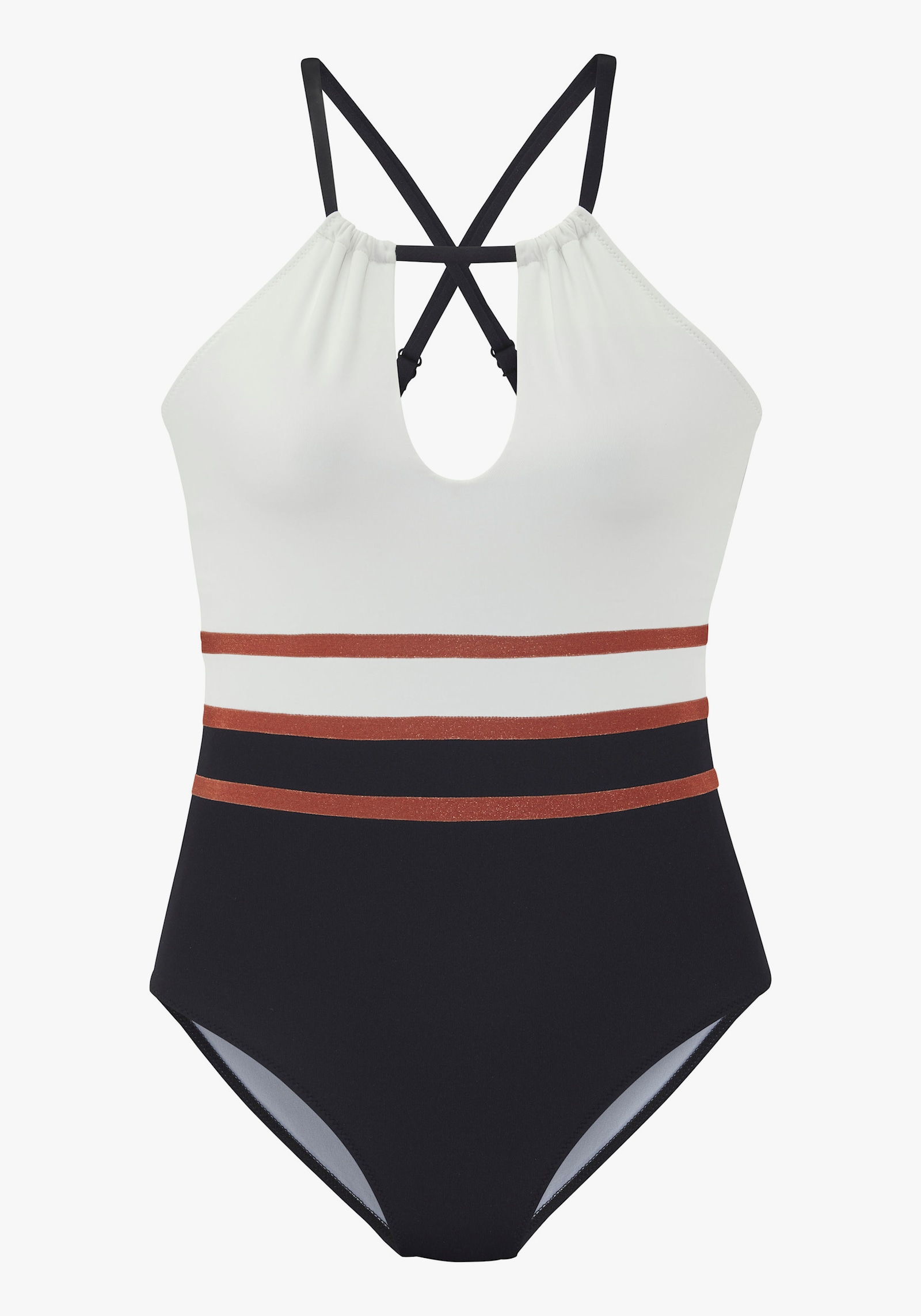 LASCANA Badeanzug - weiß/schwarz