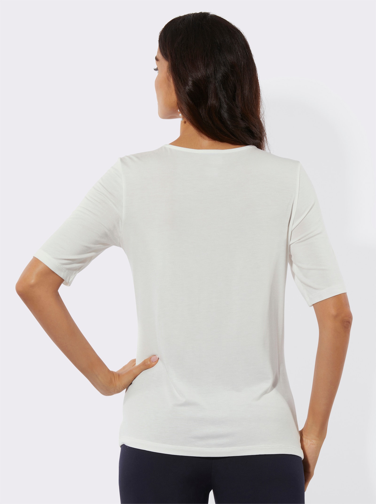 T-shirt à manches courtes avec modal - écru