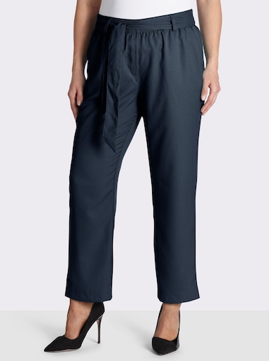 Palazzohose mit Bindegürtel - marine