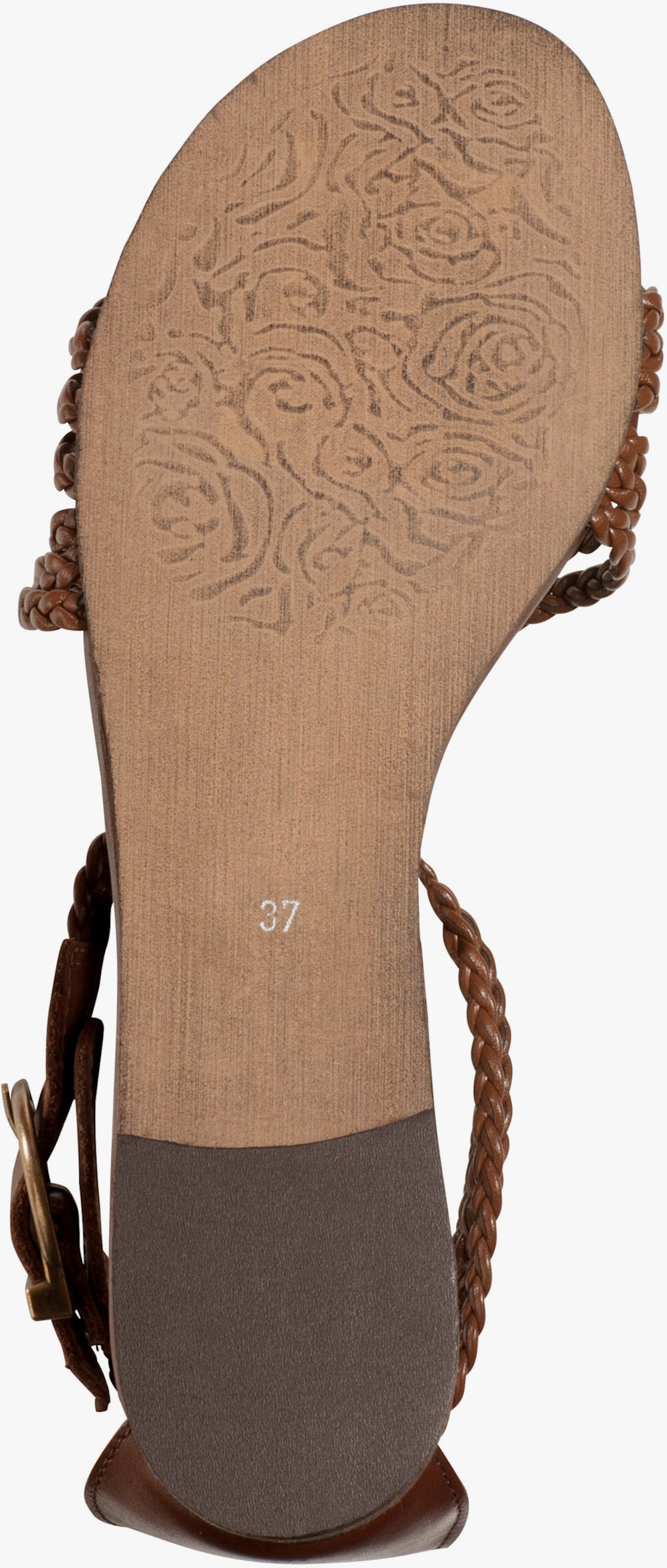 heine Sandale mit Flechtriemchen - cognac