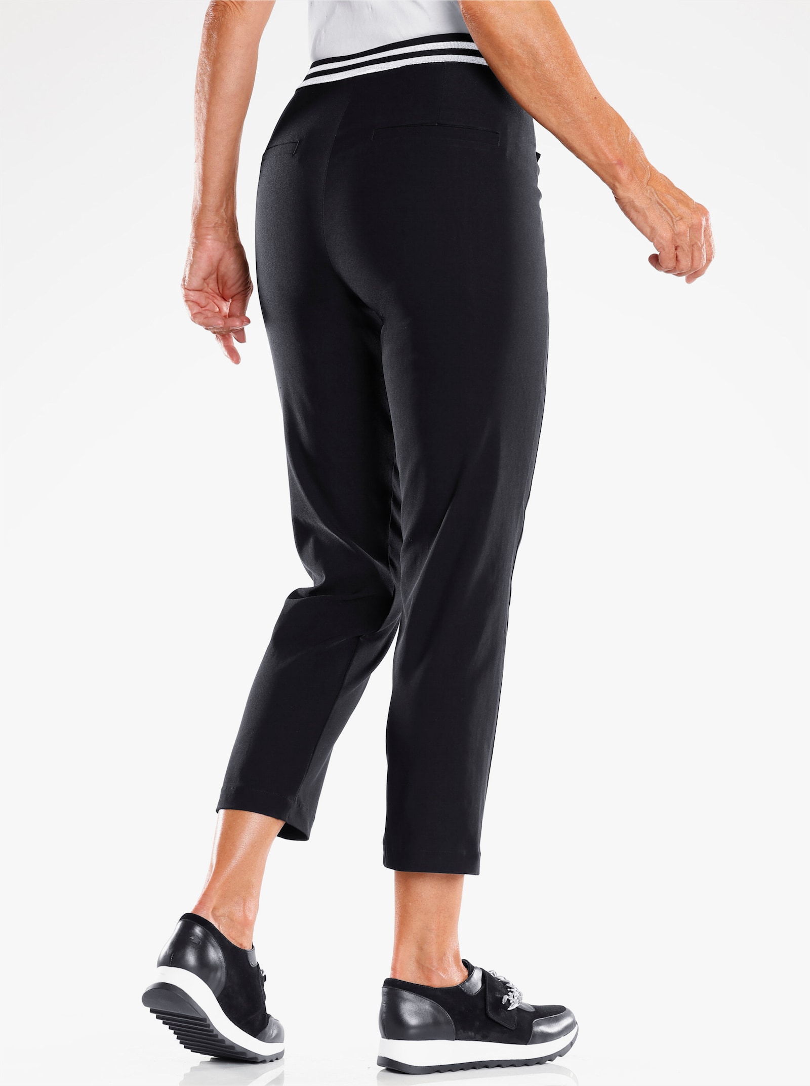 7/8-Hose mit Glitzerknopf - schwarz