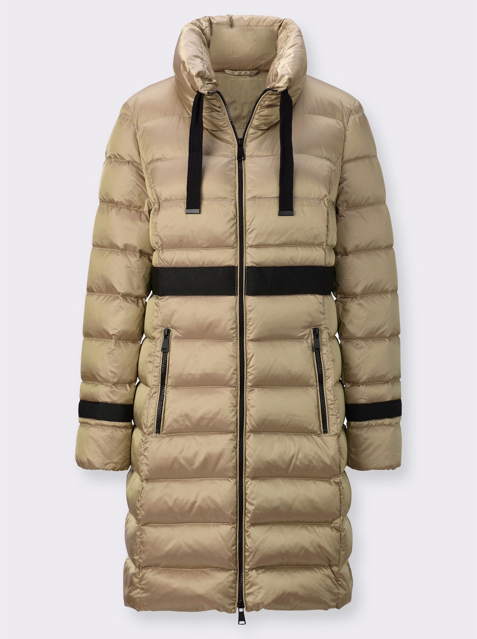 Daunenmantel mit hochwertiger Wattierung - beige