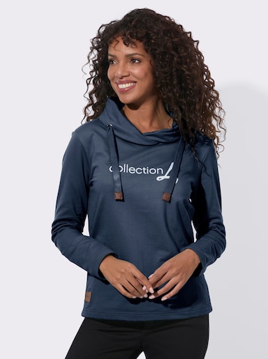 Sweatshirt mit Schriftzug im Vorderteil - dunkelblau