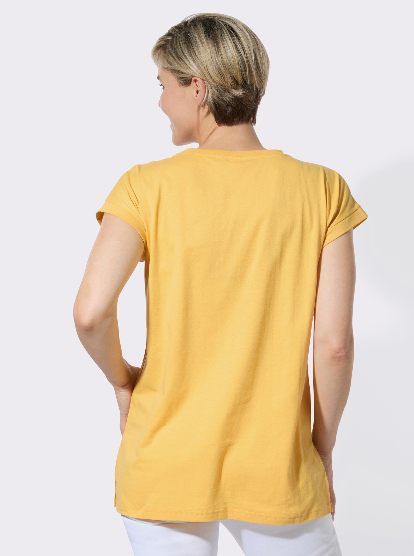 Longshirt mit Print - gelb