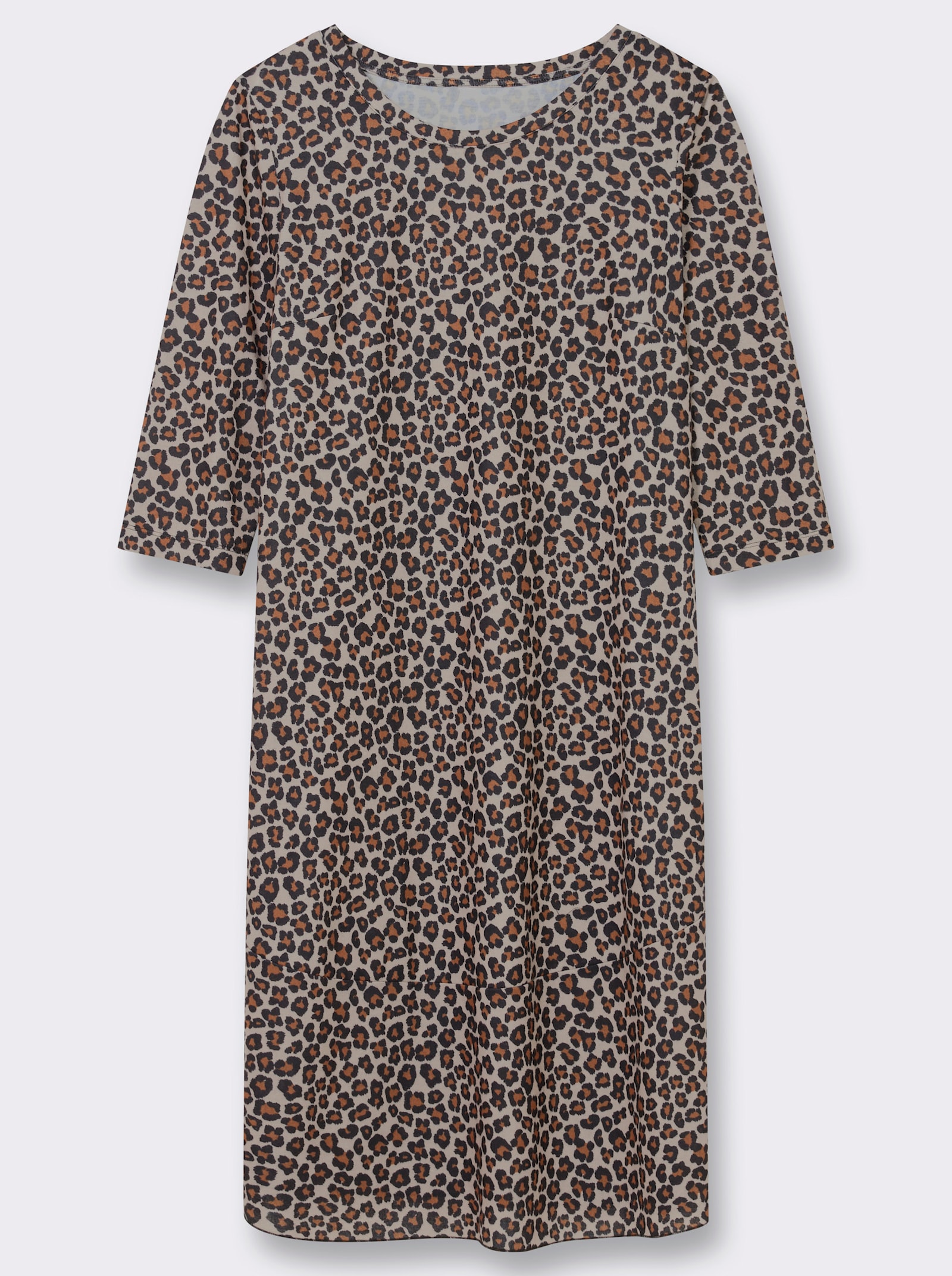Maxikleid in Feinstrick-Optik - sesam-schwarz-gemustert
