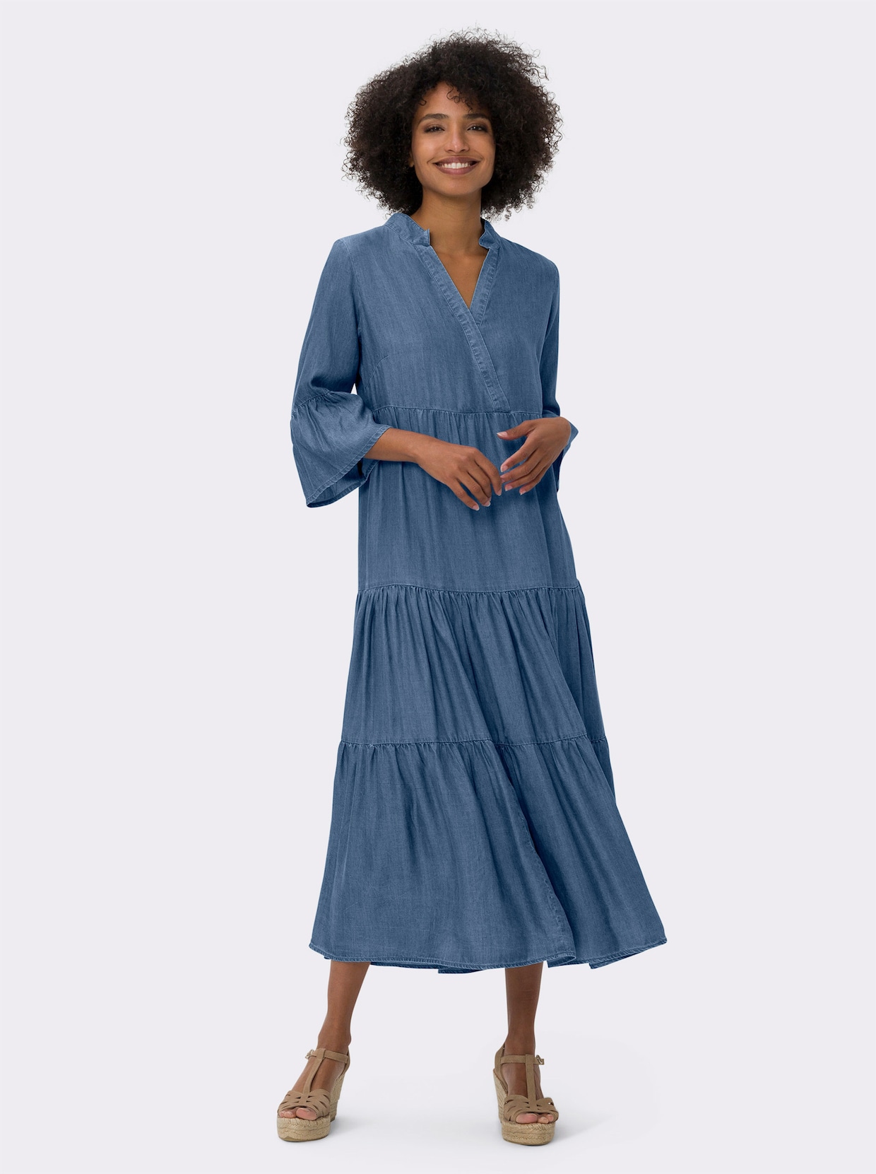 heine Robe à effet étagé - bleu jean