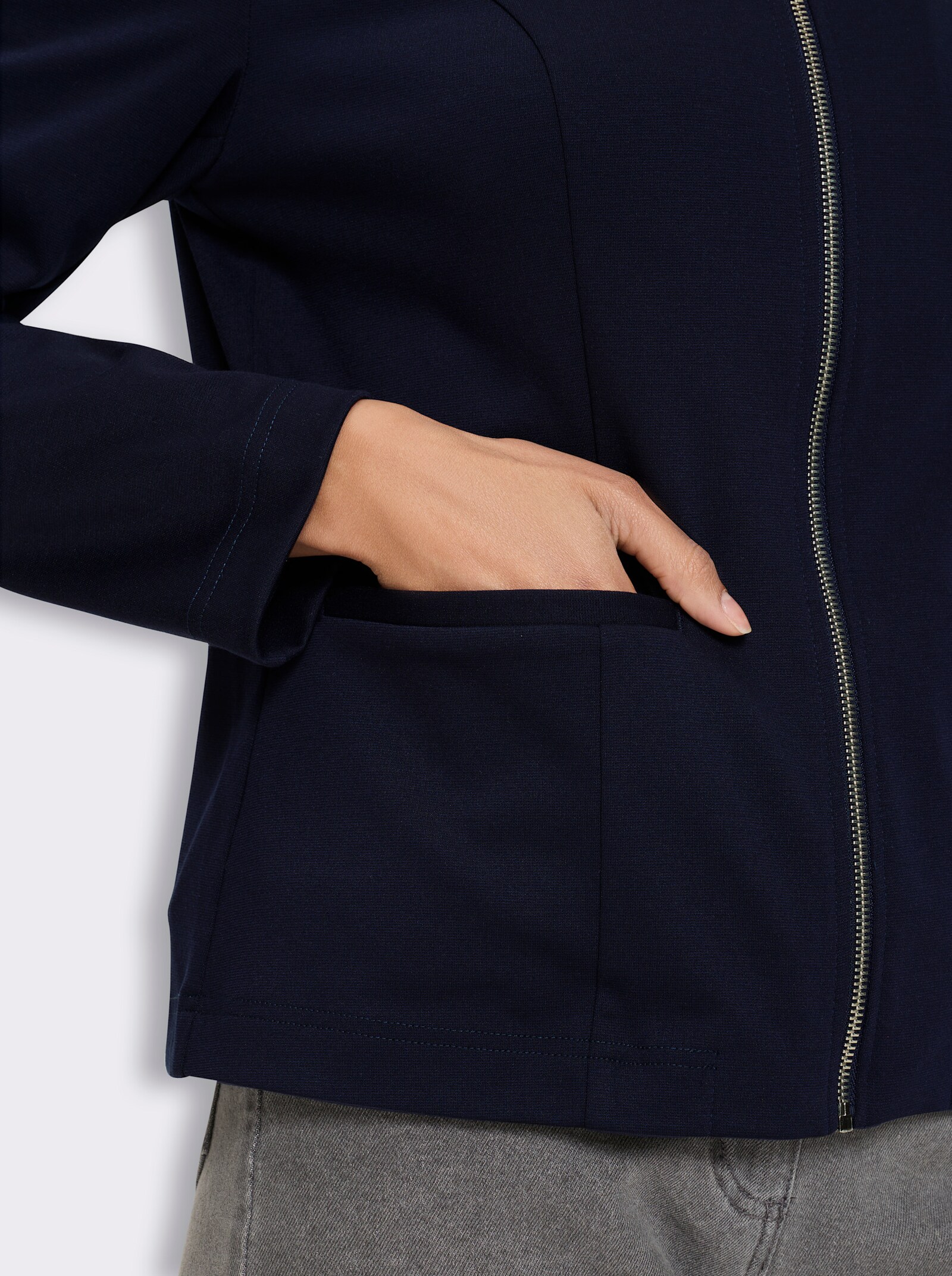 Sweatblazer mit Wiener Nähten - marine