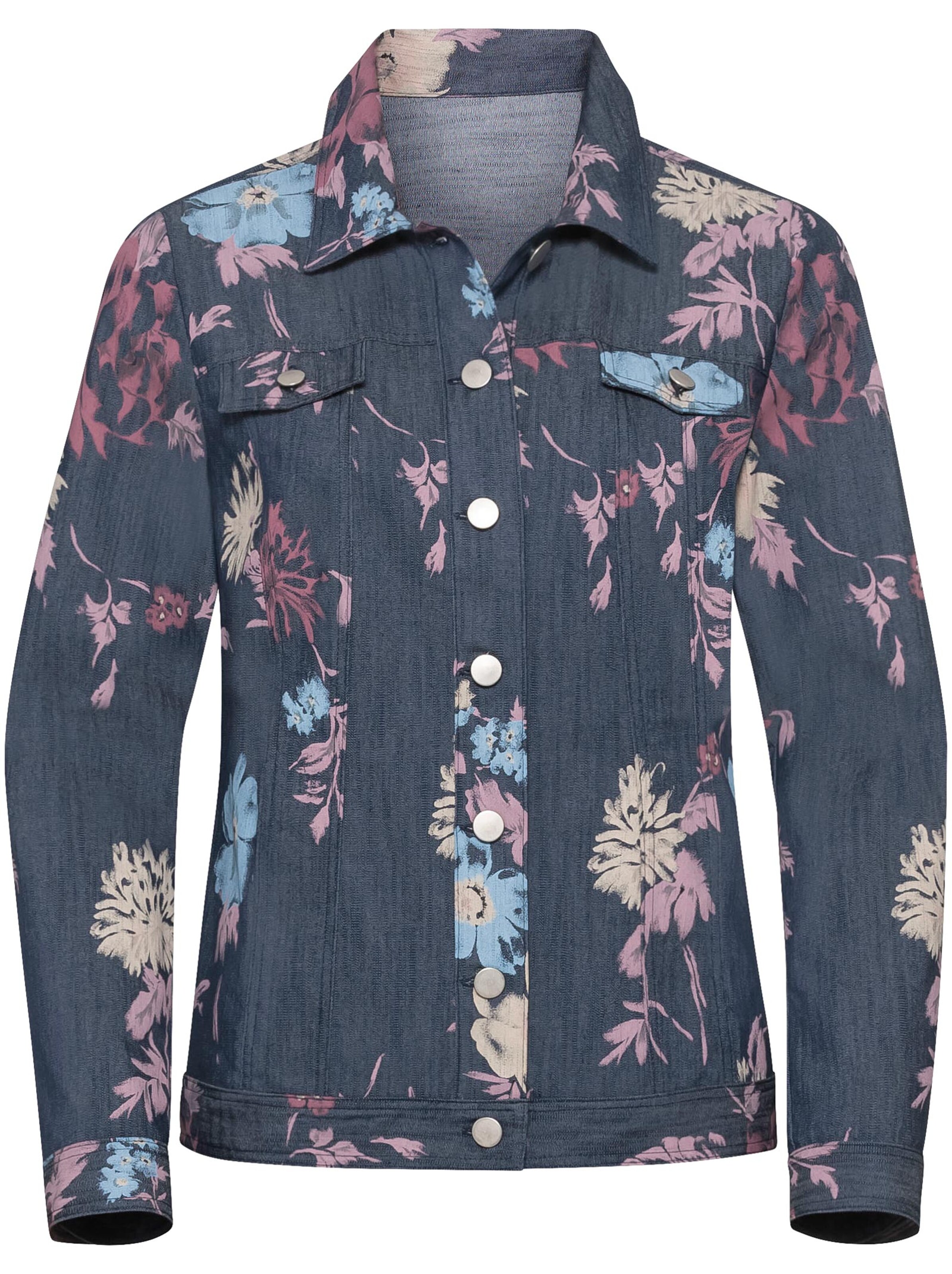 Jeans-Jacke - jeansblau-bedruckt