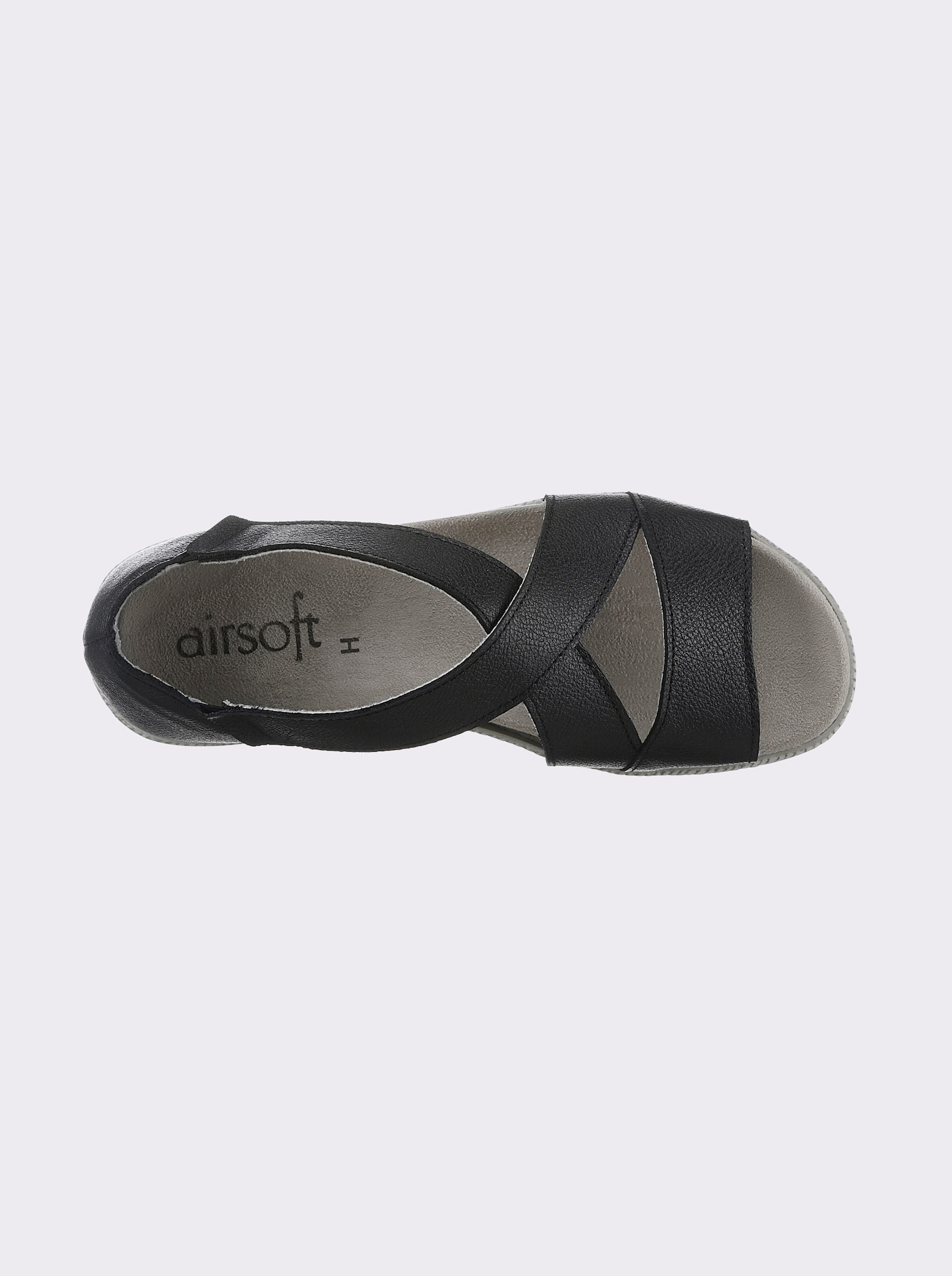 airsoft modern+ Sandalette mit Wechselfussbett - schwarz