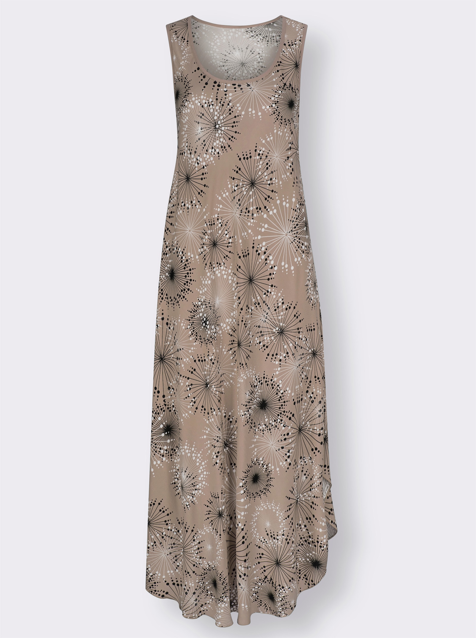 Druckkleid mit Blüten-Muster, figurumspielend - sesam-graphit-bedruckt