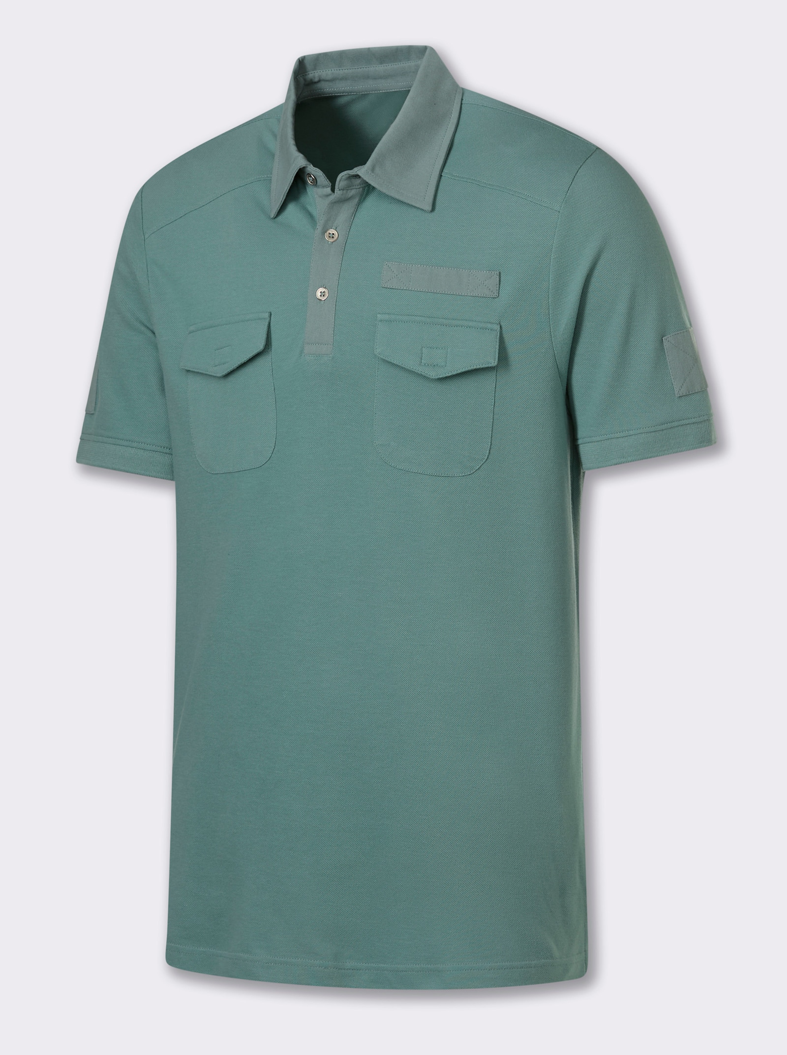 Marco Donati Kurzarmshirt mit Twill-Elementen - jade
