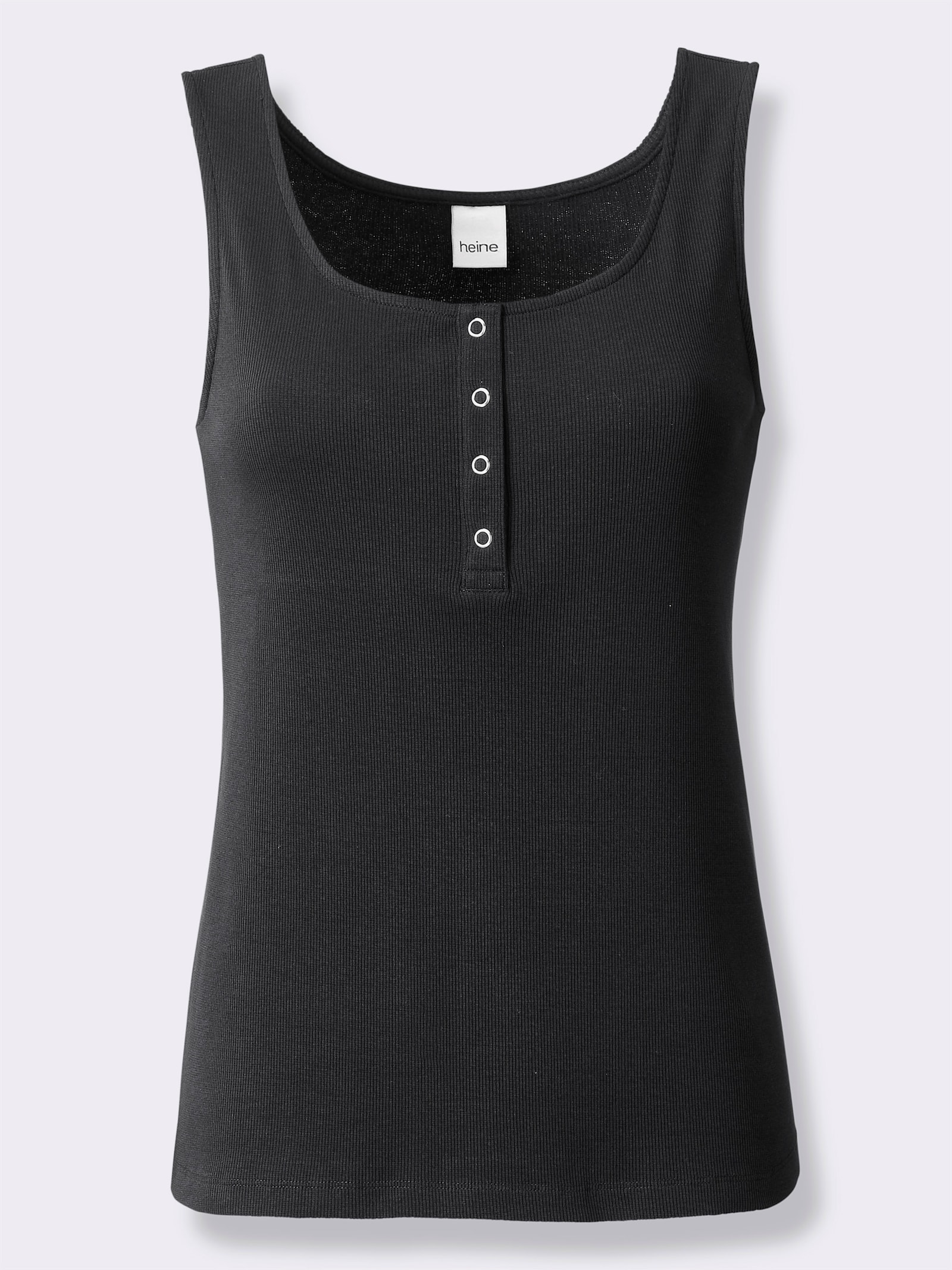 heine Trägertop mit Druckknopf-Leiste - schwarz