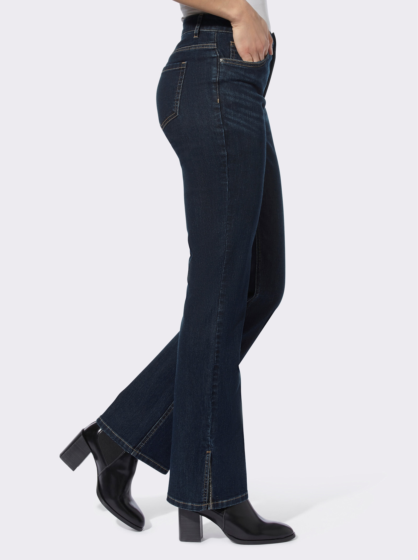 heine 5-Pocket-Jeans mit Ziersteinen - dark blue