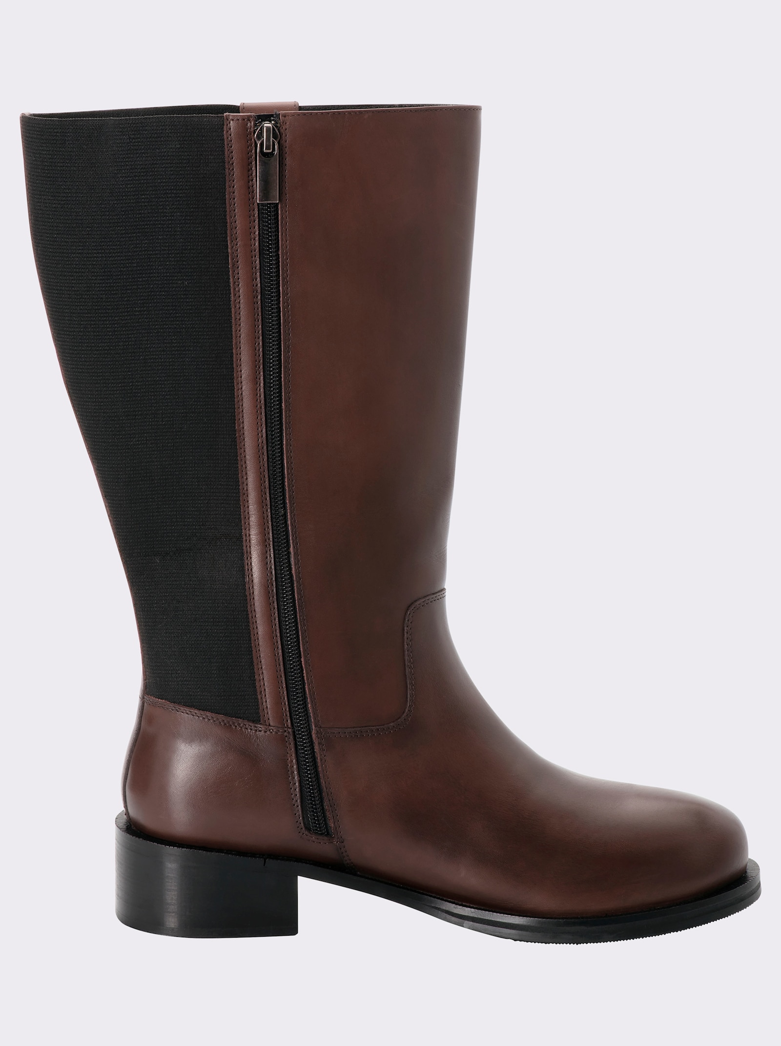 sheego Weitschaftstiefel mit Stretch-Einsatz - rotbraun