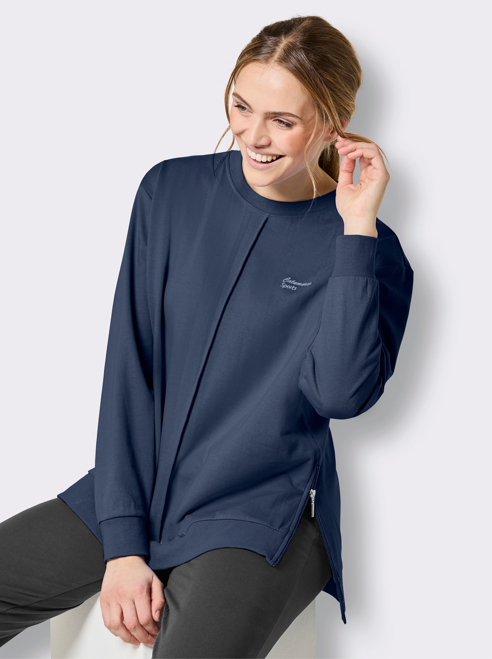 Catamaran Sports Freizeitshirt mit Biese vorne - dunkelblau