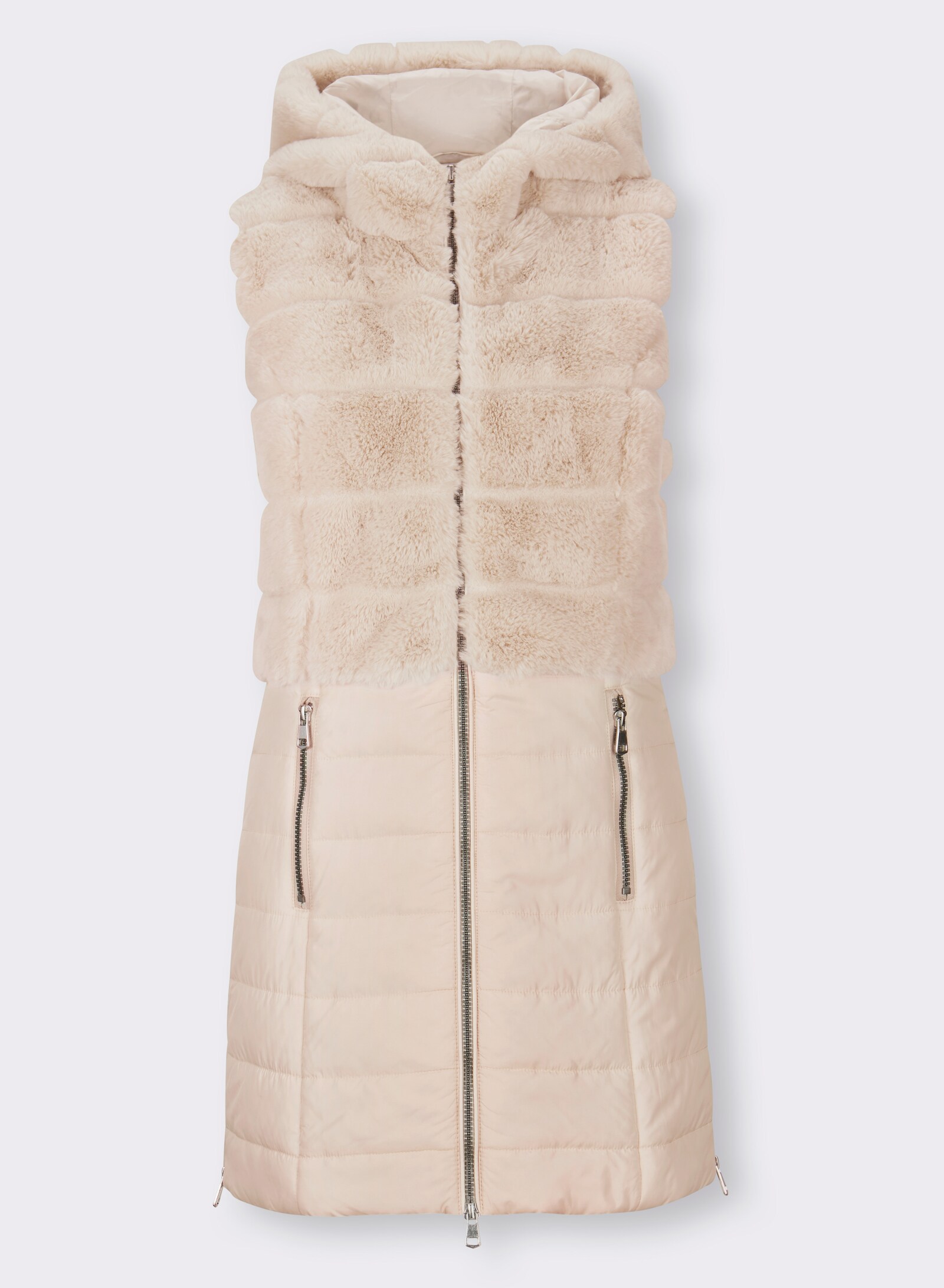 heine Steppweste mit Reißverschluss-Taschen - sand