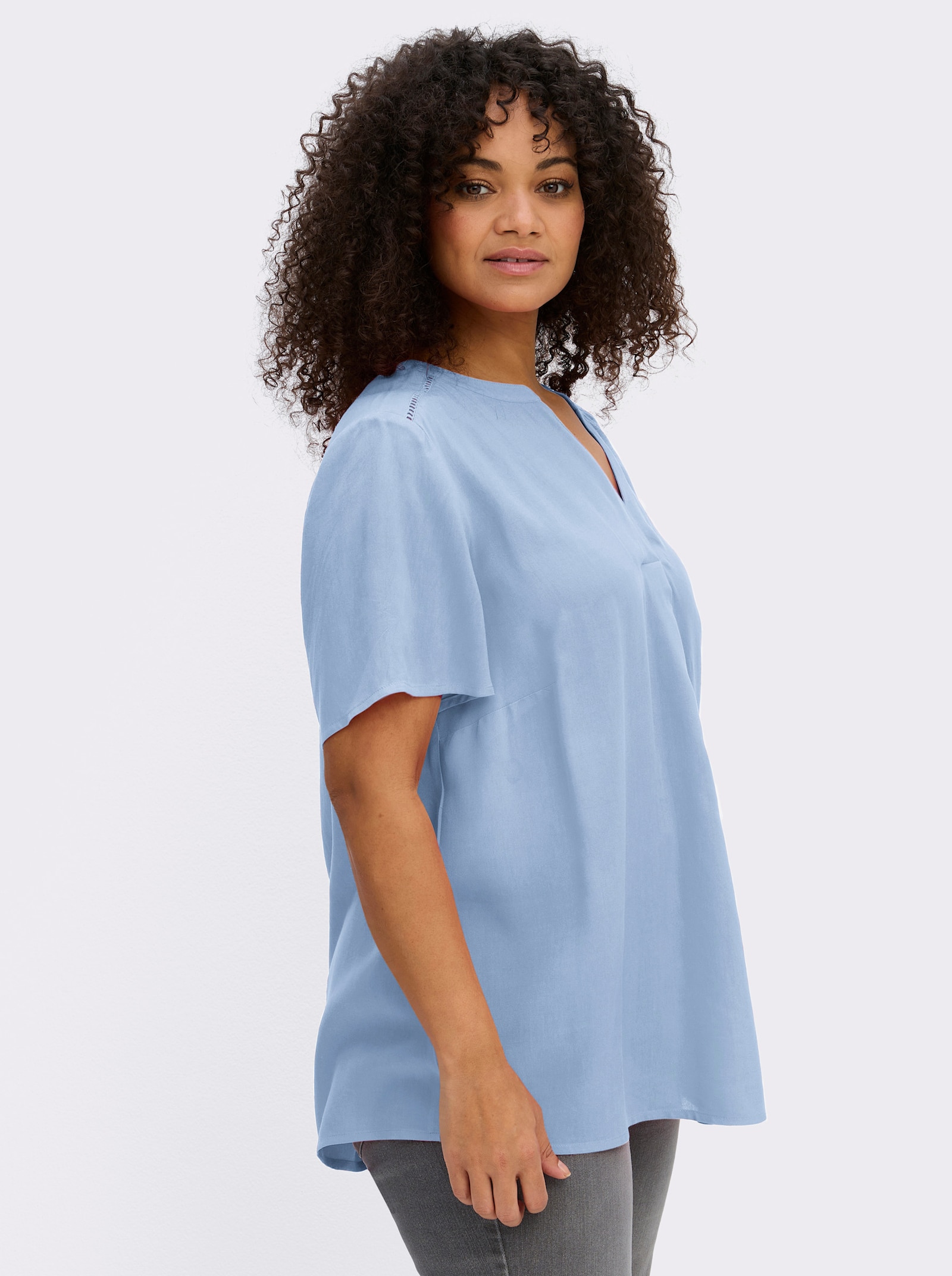 sheego Tunika mit Spitze - eisblau