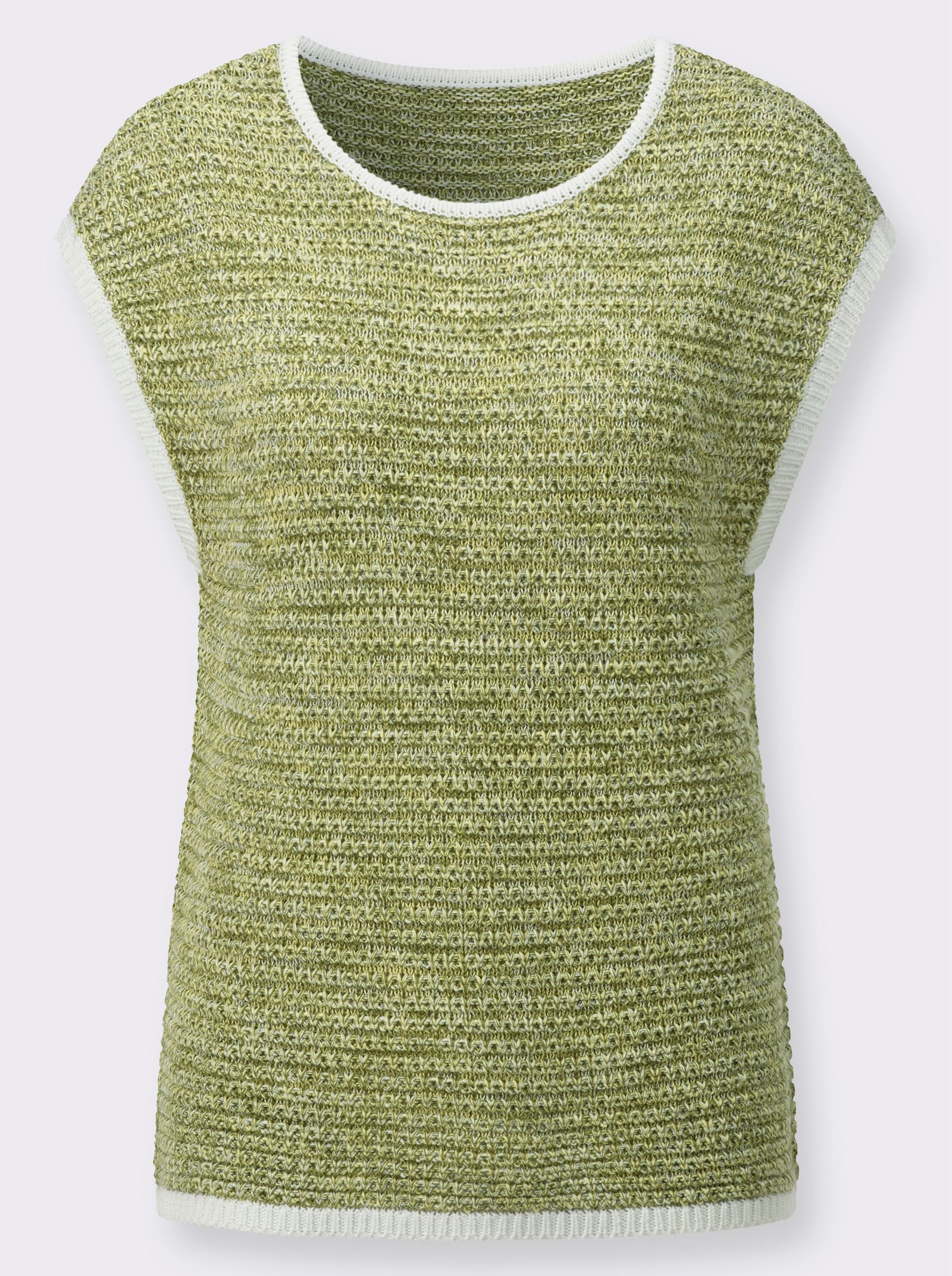 Pullunder mit Multicolorgarn - schilf-zitrone-gemustert