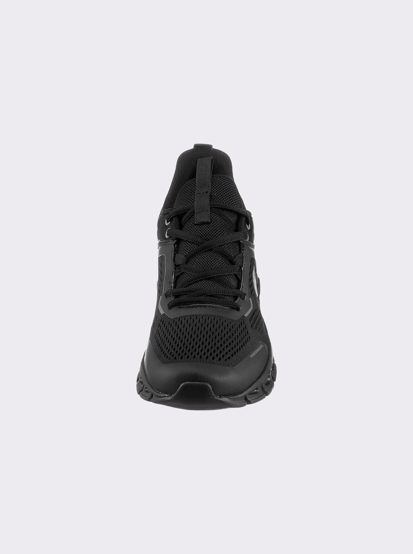 Sneaker aus Lederimitat und Textil - schwarz