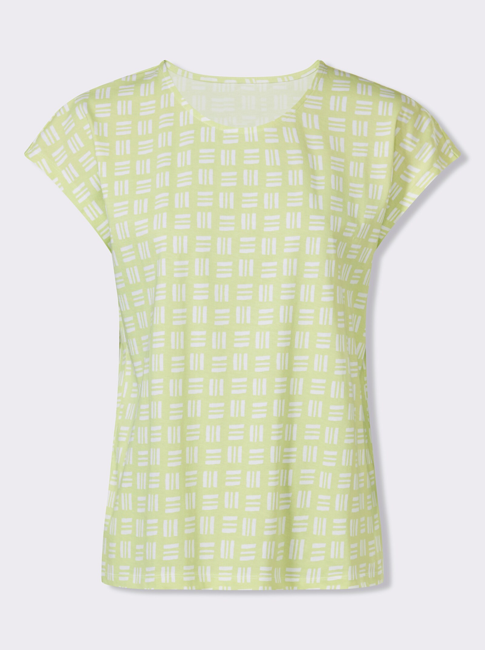 Tričko s krátkým rukávem s celoplošným potiskem - pistáciová-ecru-potisk