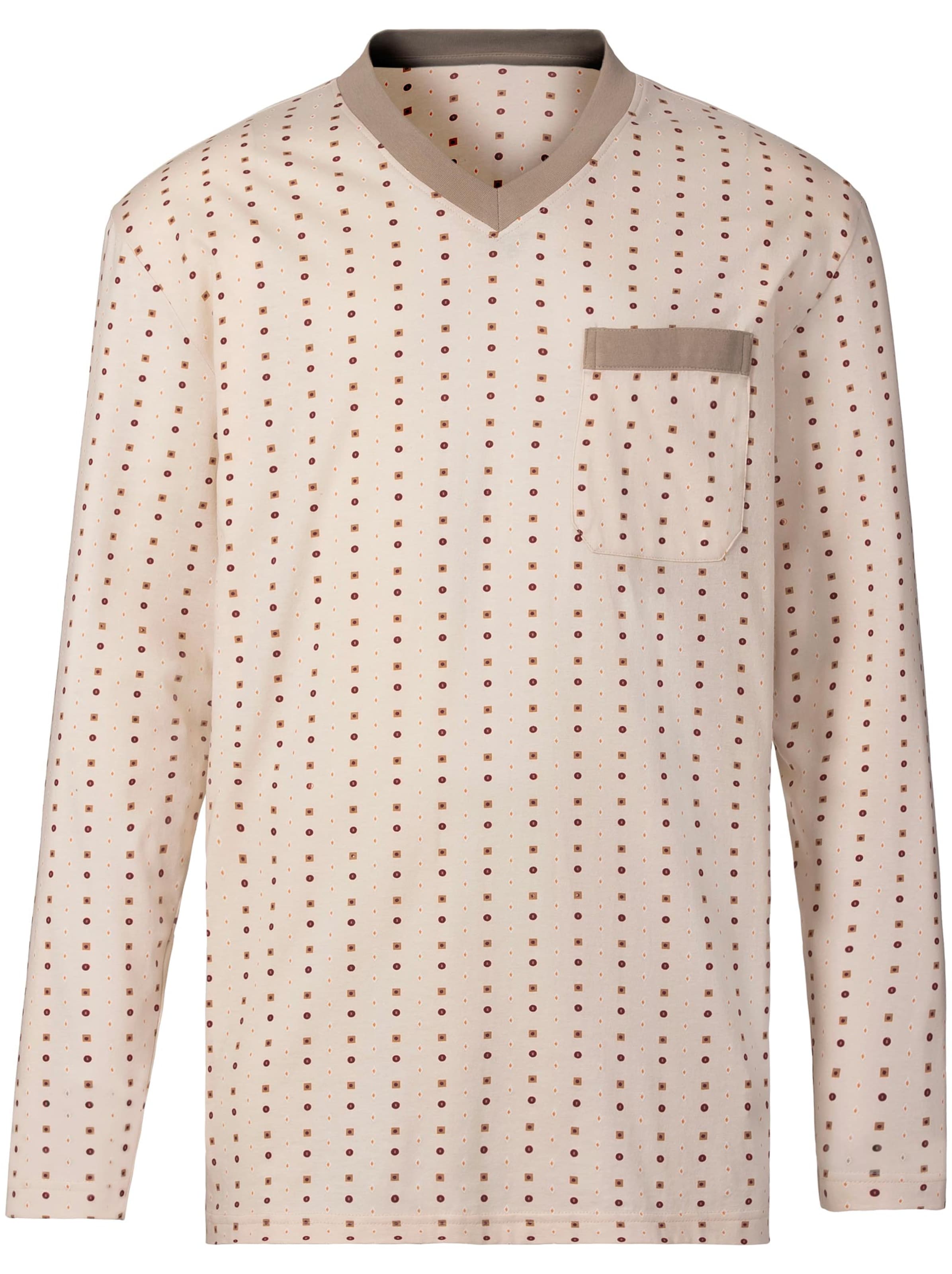 Schlafanzüge - beige + grau-dunkelrot