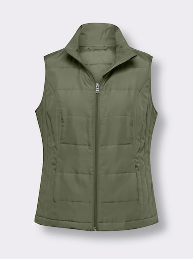 Steppweste mit Nahttaschen - khaki