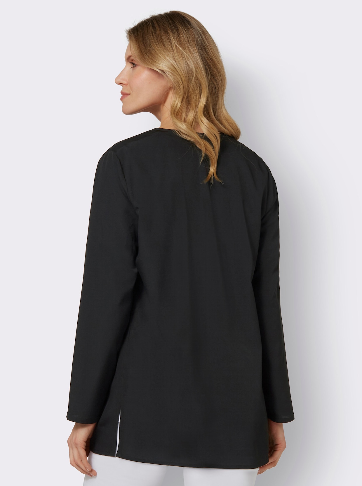 Longline blouse - zwart