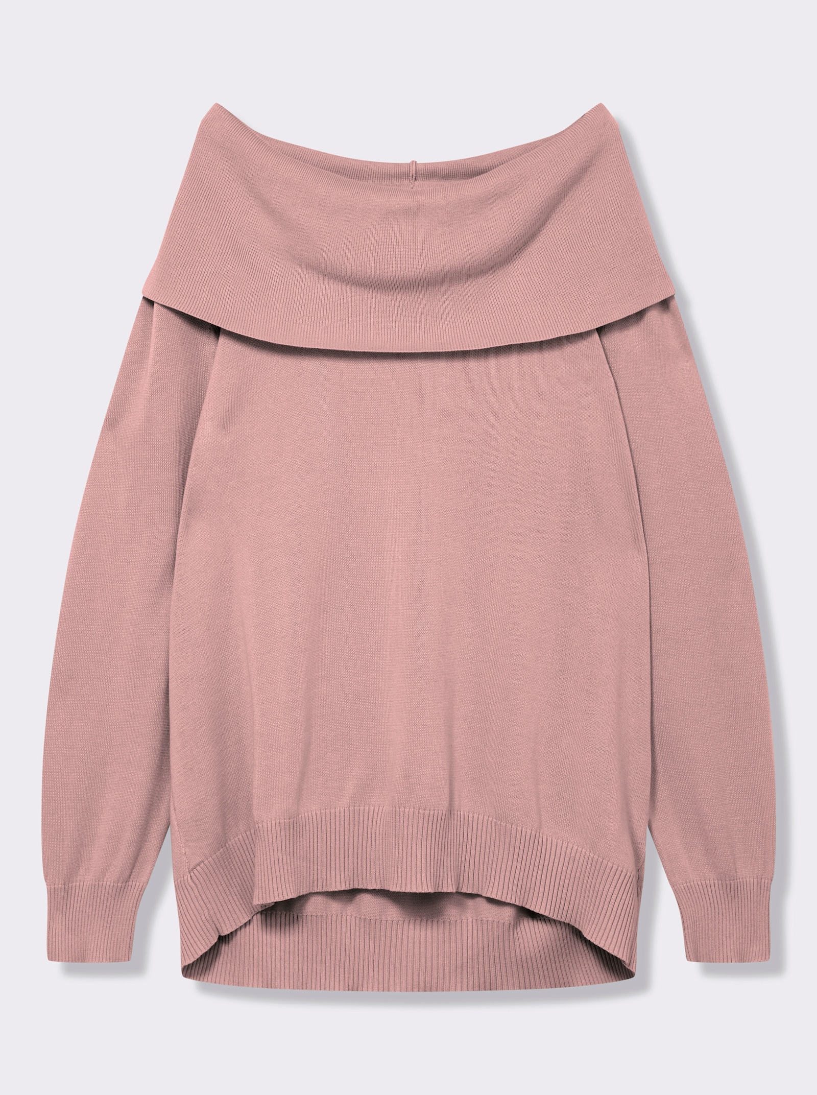 Wasserfallpullover im Baumwoll-Viskose-Mix - rosé