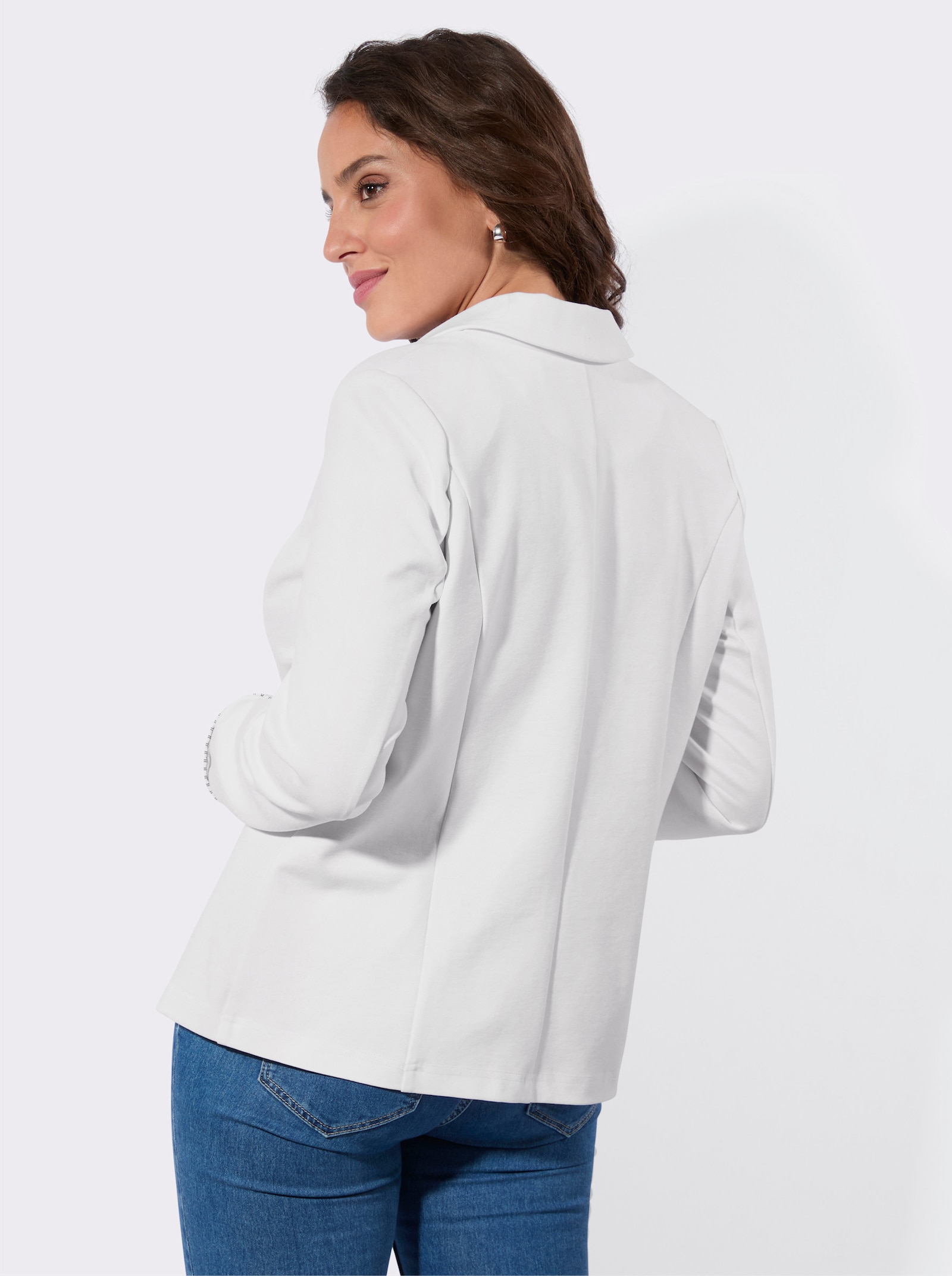 Jerseyblazer in Interlock Qualität - weiß