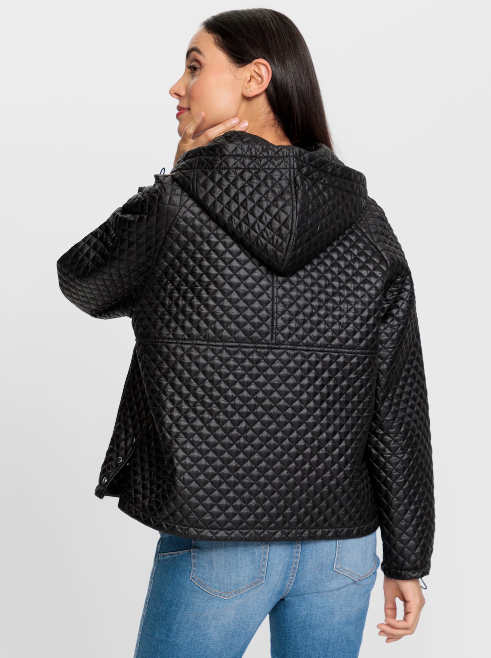 heine Gewatteerde jas met 2-wegritssluiting - zwart